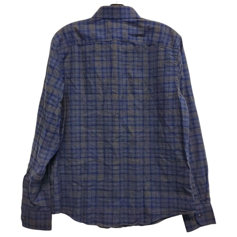 UNTUCKIT Shirt Men Large Green Blue Tartan Plaid Slim Fit Button Up Metro Preppy - Picture 6 of 8